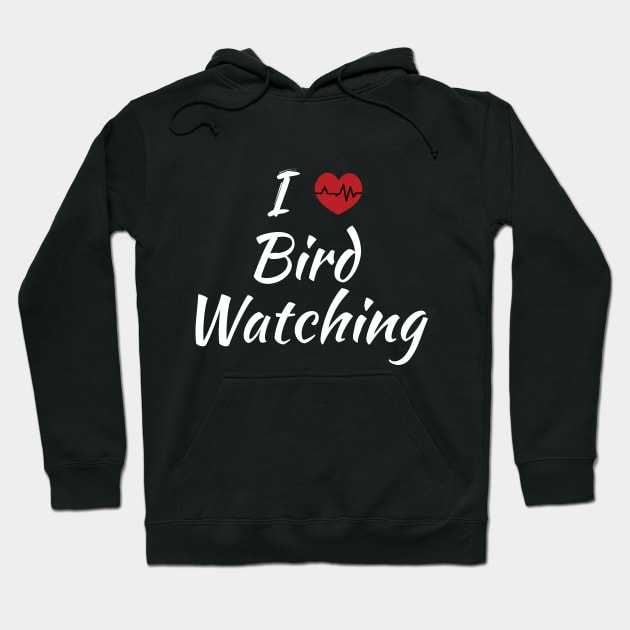 I Love Bird Watching Cute Red Heart V2 Hoodie by SAM DLS